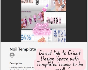 Nail Templates for Nail art with Cricut Design Space! XL, Long, Short, and Almond template guides. Nail Art Stickers made Easy!