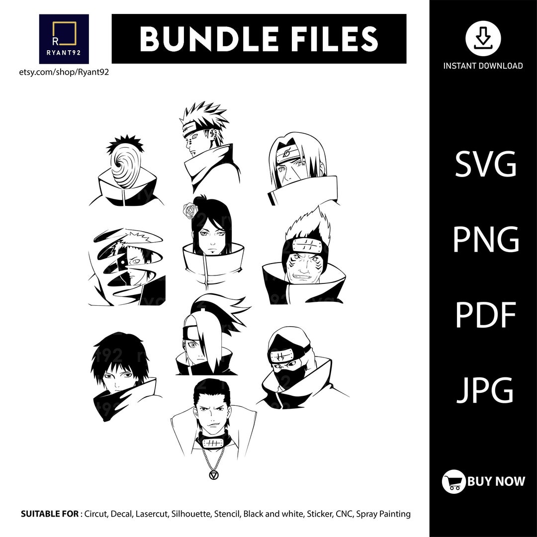 Bundles of Akatsuki SVG Naruto SVG Pain SVG Etsy