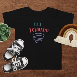 Little Tornado Toddler Short Sleeve Tee, Cute Kids T-Shirt, Trendy Toddler Tees