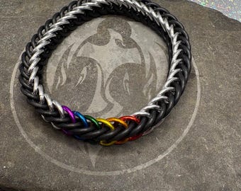 Ally Pride Chainmaille Stretch Bracelet | LGBTQ+ Ally Colors | LGBTQ+ Handmade Jewelry