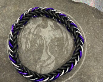 Stretch Asexual Pride Chainmail Bracelet | Ace Flag Colors Jewelry | Unisex LGBTQ Bracelet | Handmade Chainmaille Gift