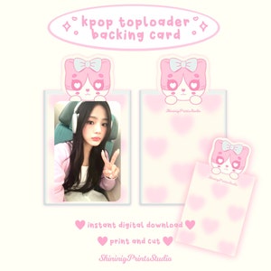 Tarjeta de respaldo de relleno de carga superior Kpop - tarjeta fotográfica kkoongie V1 (descarga digital/imprimible) que vende suministros comerciales / ShiningPrintsStudio