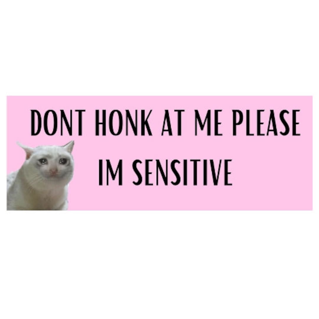 Sensitive Bumper Sticker : Dont Honk at Me Please Im Sensitive - Etsy UK