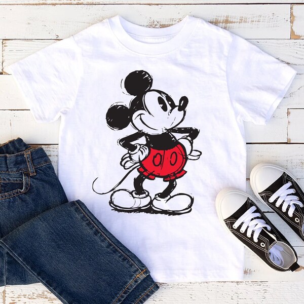 Disney Mickey Mouse Shirt, Classic Sketch Shirt, Vintage Mickey Shirt, Holiday Family Shirt, Kids Toddler Shirt, Disney Shirt