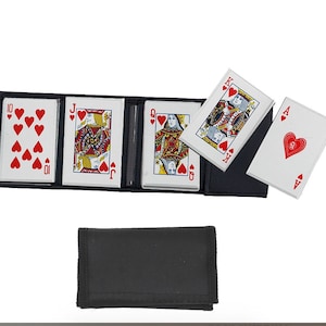 Conjunto de 5 cartas de arremesso Royal Flush - corações - com bolsa de armazenamento