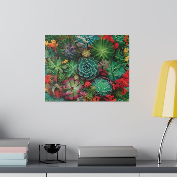 Tropical Succulent Plant Canvas Art Bright Vibrant Colors