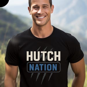 HUTCH NATION Shirt | Detroit  Lions Aiden Hutchinson Tshirt|  Cool NFL Football Short Sleeve Tee |