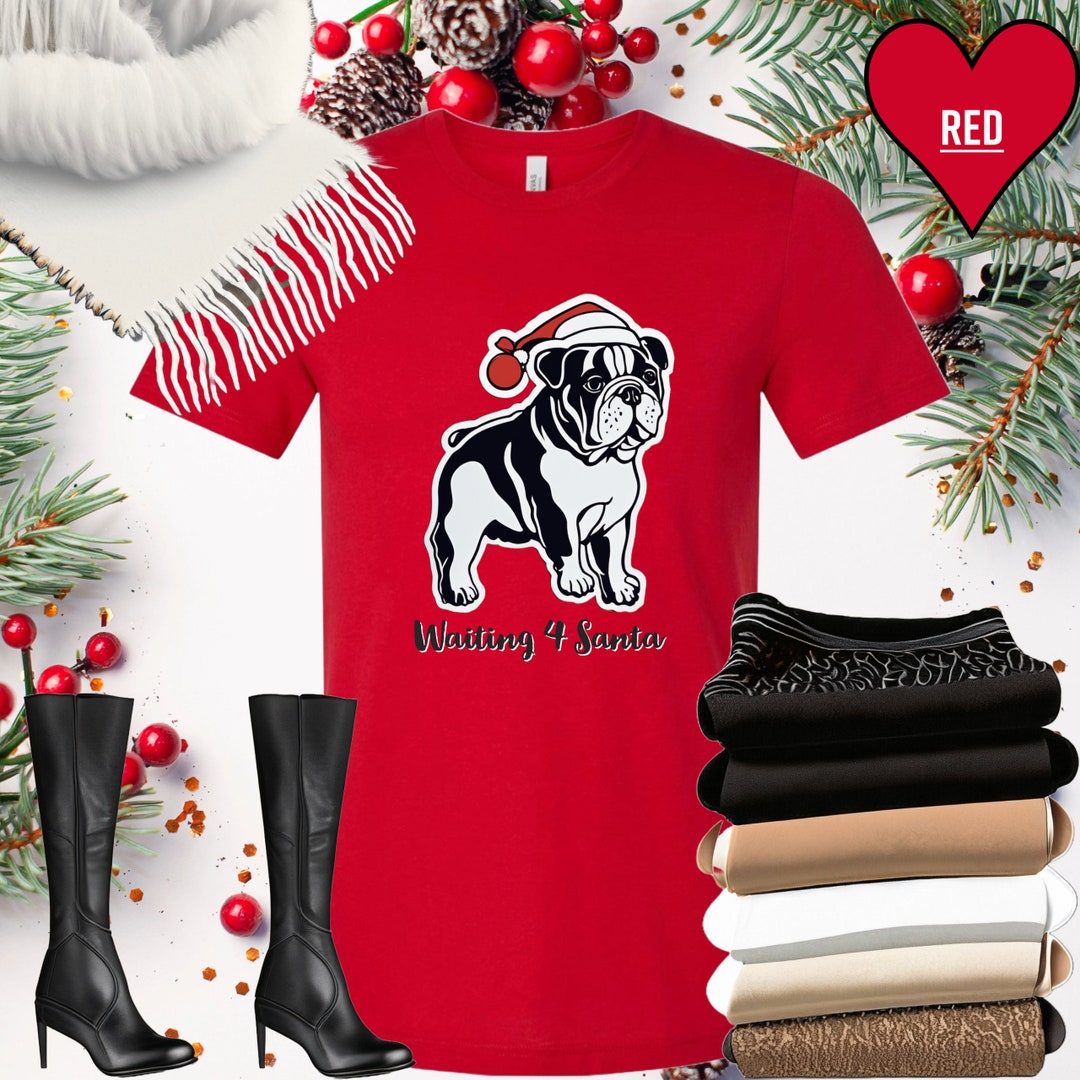 Waiting 4 Santa Tshirt English Bulldog Christmas Gift Dog Etsy