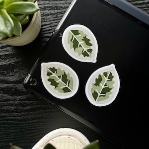Bonte rubberplant bladsticker | Waterdicht Krasbestendig Natuur | Groen blad | Laptop van de waterfles Telefoon Ipad Sticker | Cadeau idee