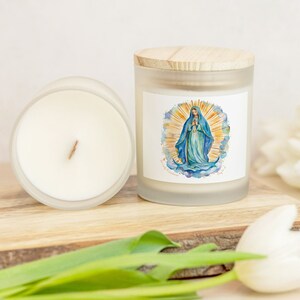 Handgemachte Kokosnuss-Sojakerze aus Guadalupe, Milchglas (11 oz): Umweltfreundlicher Holzdocht, hergestellt in den USA, als Geschenk verpackt