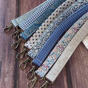 Summer Blues Floral Cotton Lanyard – Teacher ID Badge Holder