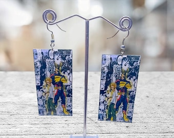 All Might My Hero Academia Earrings - Boku No Hero Academia Jewelry - Long Manga Earrings