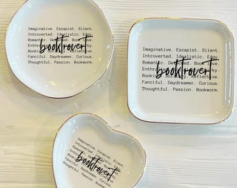 Booktrovert Words Ceramic Ring Trinket Dish | Gift for Book Lover