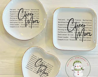 Cheer Mom Words Ceramic Ring Trinket Dish | Cheerleader Mom Words of Affirmation