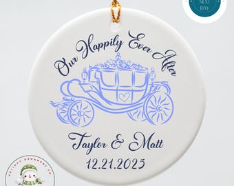 Personalized Wedding Carriage Ornament 2025: Happily Ever After Keepsake