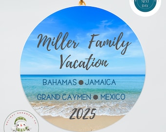 Personalized Family Cruise Ornament: Beach Vacation Ceramic Keepsake