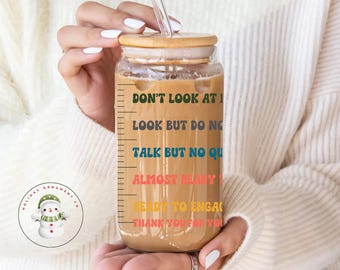 Dont Talk to Me Before Coffee Glass Tumbler Cup | Levels of Waking Up Iced Coffee Cup | 16 oz/20 oz | Funny Grumpy Morning Person Cup