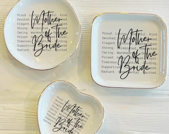Mother of the Bride Words Ceramic Ring Trinket Dish | Mother of the Bride Words of Affirmation Gift