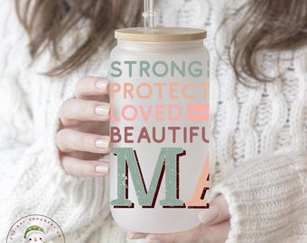 Strong Protective Glass Coffee Cup | Mothers Day Iced Libbey Cup | 16 oz/20 oz | Party Favors | Book Club Matching Cups