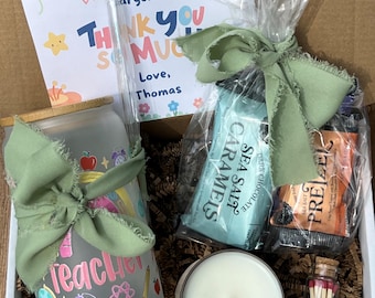 Rainbow Pastel Teacher Gift Box | Personalized Teacher Gift Set | Custom Teacher Gift | Teacher Appreciation Gift | Customizable Gift