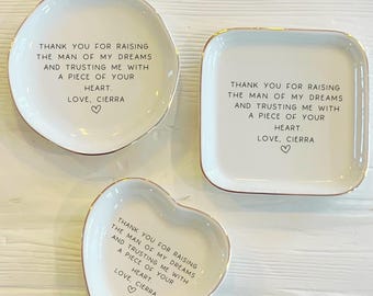 Thank you for Raising Man of my Dreams Ring Trinket Dish | Mother in Law Ring Dish | Custom Jewelry Dish | Wedding Gift from Daughter In Law
