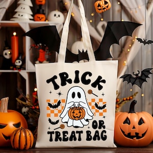 Kids Halloween Trick or Treat Bag | Candy Halloween Tote | Custom Kids Halloween Bag