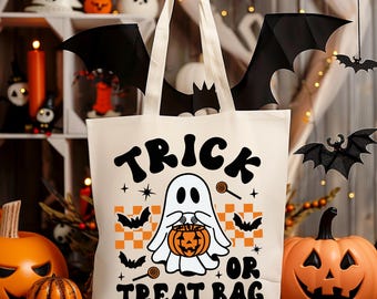 Kids Halloween Trick or Treat Bag | Candy Halloween Tote | Custom Kids Halloween Bag