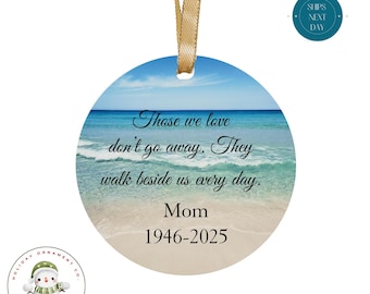 Beach Memorial Christmas Ornament: Personalized Remembrance Gift