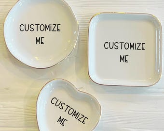 Custom Design Ring Trinket Ceramic Dish: Your Custom Unique Design