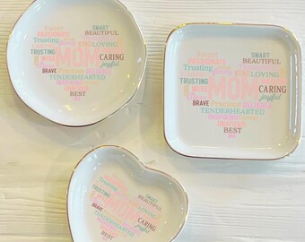Mom Ring Dish | Custom Ceramic Mothers Day Ring Dish | Jewelry Dish | Gift For Mom