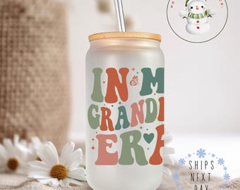 In My Grandma Era Butterflies Glass Tumbler Cup | Libbey Iced Coffee Cup | 16 oz/20 oz | Gifts for Her | Mothers Day Birthday