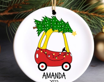 Cozy Coupe Tree Personalized Ornament | Name Christmas Tree Ornament | Holiday Gift | Kids Stocking Stuffer | New Parent Ornament