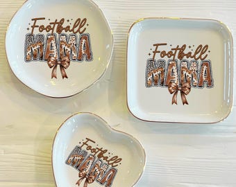 Football Mama Ceramic Trinket Ring Dish: Football Mom Gift