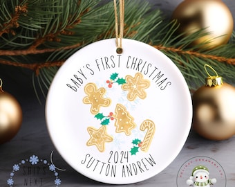 Babys First Christmas Ornament | Baby Gingerbread Ornament | New Baby | First Christmas | Personalized Baby Gift | New Parent Christmas Gift