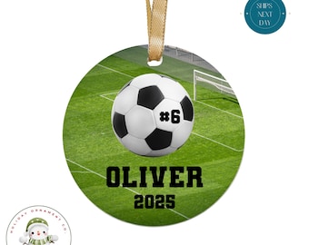 Personalized Soccer Ornament: Custom Sports Christmas Ornament