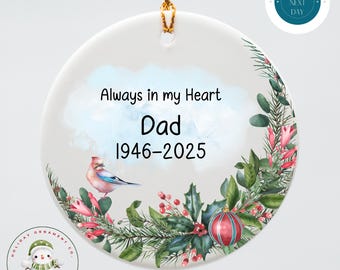 Personalized Memorial Christmas Ornament: Always in My Heart Remembrance Gift