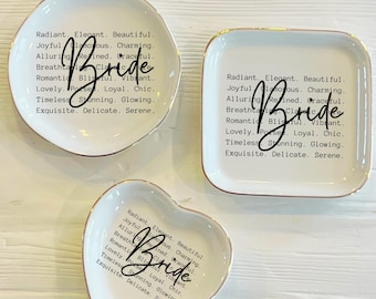 Bride Words Ceramic Ring Trinket Dish | Bride Words of Affirmation Gift