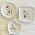 Personalized Boho Birth Flower Ring Trinket Dish | Birth Month Flower Ring Dish | Birthday Jewelry Dish | Wedding Bridesmaid Gift | Mom Gift