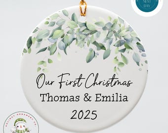 Our First Christmas Ceramic Ornament: Holiday Keepsake Ornament