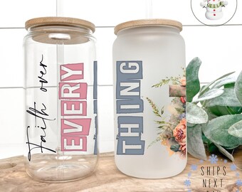 For I Know Christian Glass Libbey Cup | Religious Iced Coffee Cup | 16 oz/20 oz | Custom Gifts for Her | Bible Study
