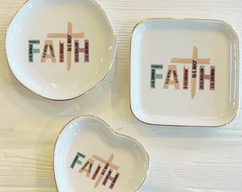 Faith Cross Ring Trinket Dish : Bible Study Gift