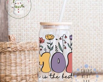 Mom Life Best Life Glass Tumbler Cup | Libbey Iced Coffee Cup | 16 oz/20 oz | Mothers Day Gift | Gifts for Her