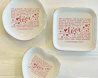 Love is Patient Love is Kind Ring Trinket Dish | Sweet Couples Ring Dish | Custom Jewelry Dish | Gift for Her