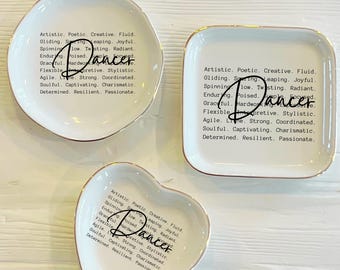 Dancer Words Ceramic Ring Trinket Dish | Dancer Words of Affirmation