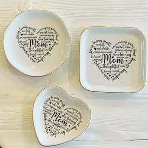 Mom Trinket Ring Dish | Ceramic Mothers Day Gift Ring Dish | Custom Jewelry Dish | Gift For Mom