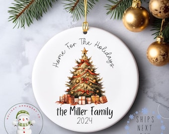 Home for The Holidays Christmas Ornament | New Home Christmas Tree Ornament | Personalized Ornament Gift | Couple Gift