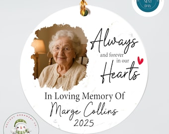 Personalized Photo Memorial Christmas Ornament: Remembrance Gift