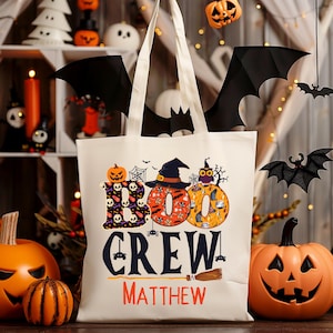 Personalized Halloween Trick or Treat Bag | Candy Halloween Tote | Custom Kids Halloween Bag