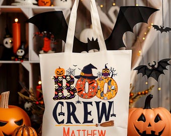 Personalized Halloween Trick or Treat Bag | Candy Halloween Tote | Custom Kids Halloween Bag