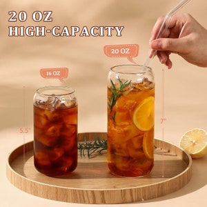 Custom glass tumbler with bamboo lid and glass straw